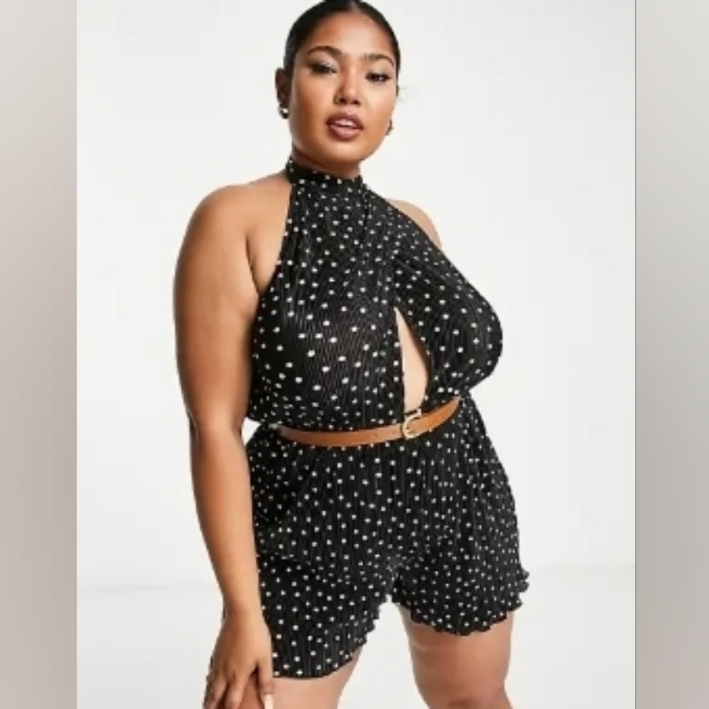 ASOS Black and White Polka Dot Romper
